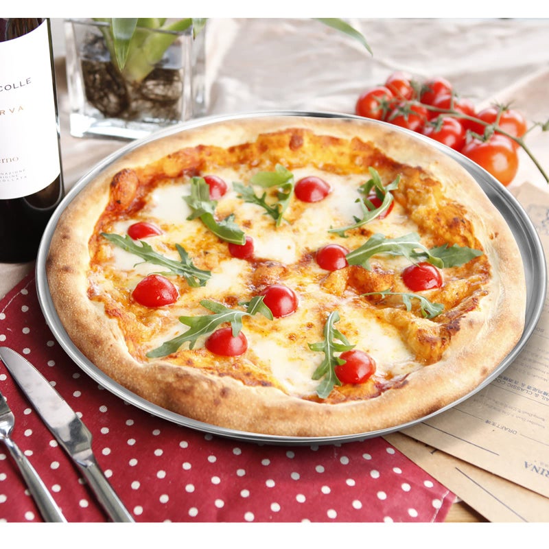 Deedro صينية بيتزا ديدرو - صينية بيتزا من الفولاذ المقاوم للصدأ مقاس 12 بوصة وورقة خبز مقرمشة، عبوة من 3 - Image 5